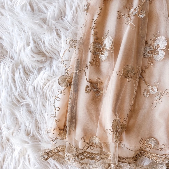 Peach & Gold Dress - Picture 3 of 4